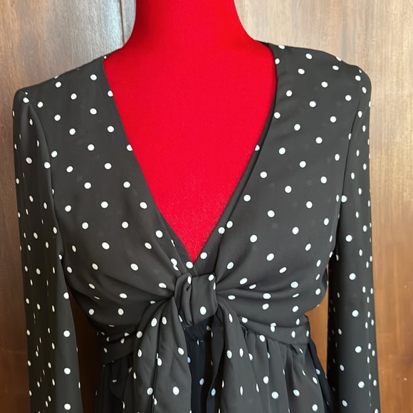 Polka Dot Babydoll Blouse ASOS 8 - Picture 4 of 11